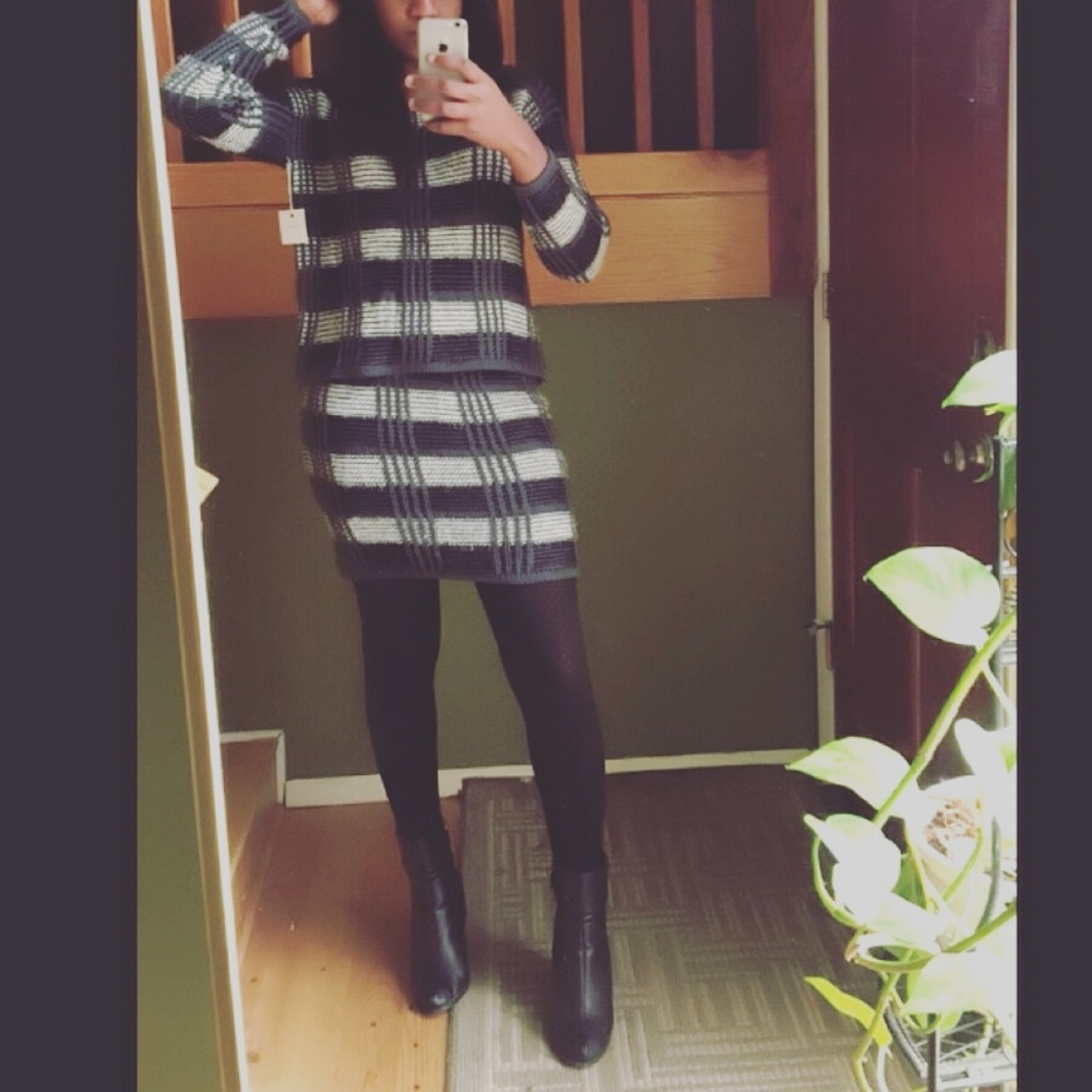FLASH SALE  Plaid Sweater Skirt Set